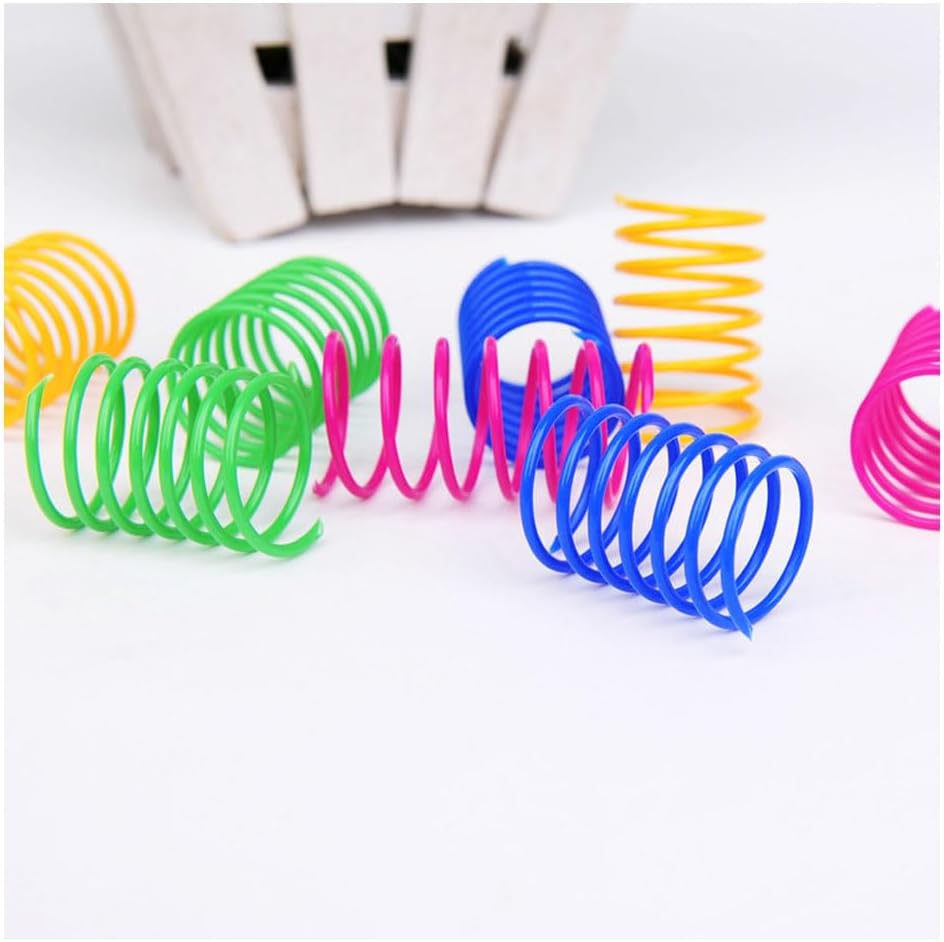 Cat Toy Spring, 4 Pieces Plastic Cat Toy Coil, Coil Springs, Pet Interactive Toypets Kitten Novelty Gift, Toycat, Cat Chew Toy, Durability and Professional