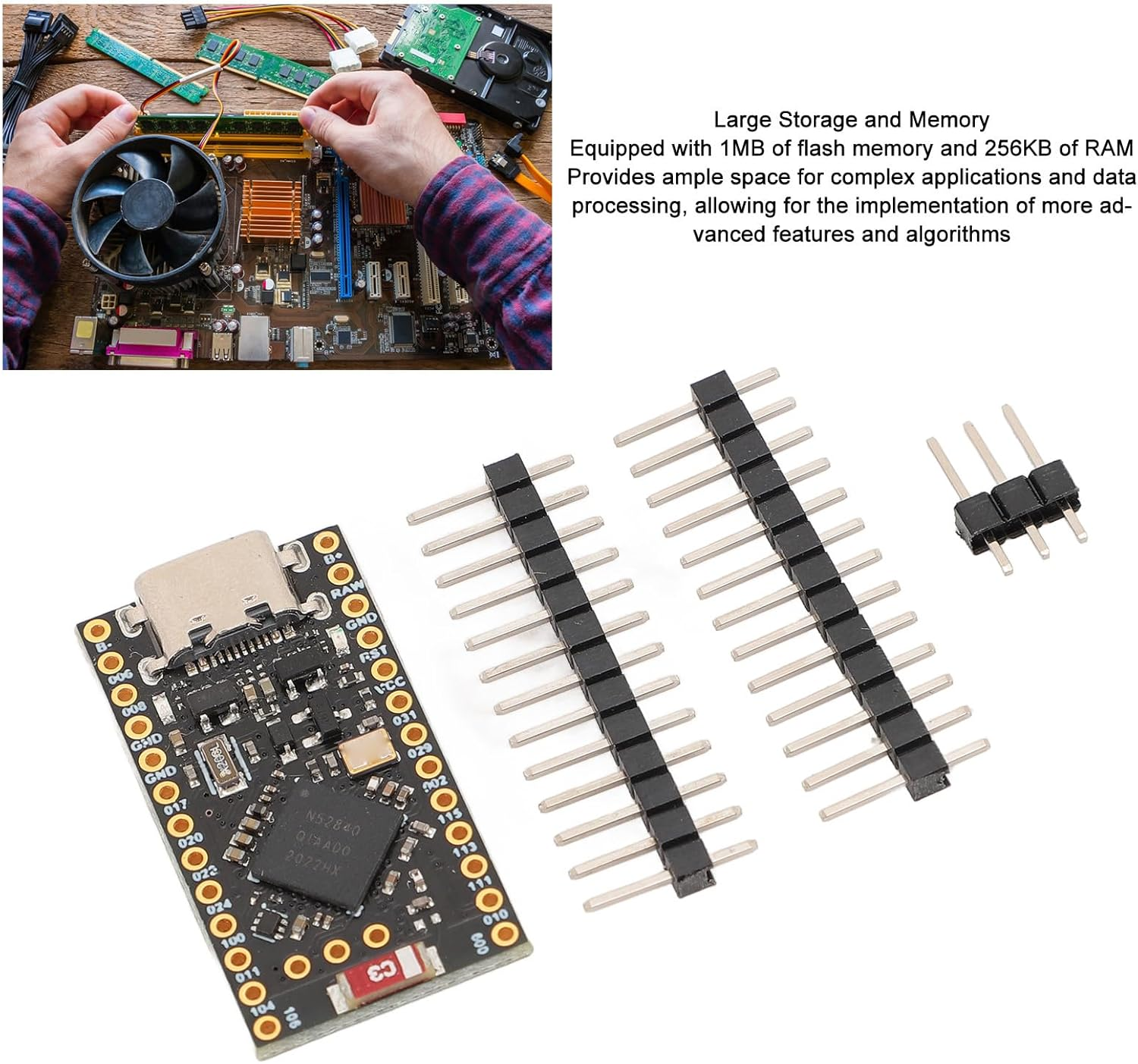 NRF52840 Development Board Compatible with Nice Nano V2.0, Wireless Bluetooth Charging Management Module, Computer Spare Parts For image number 6