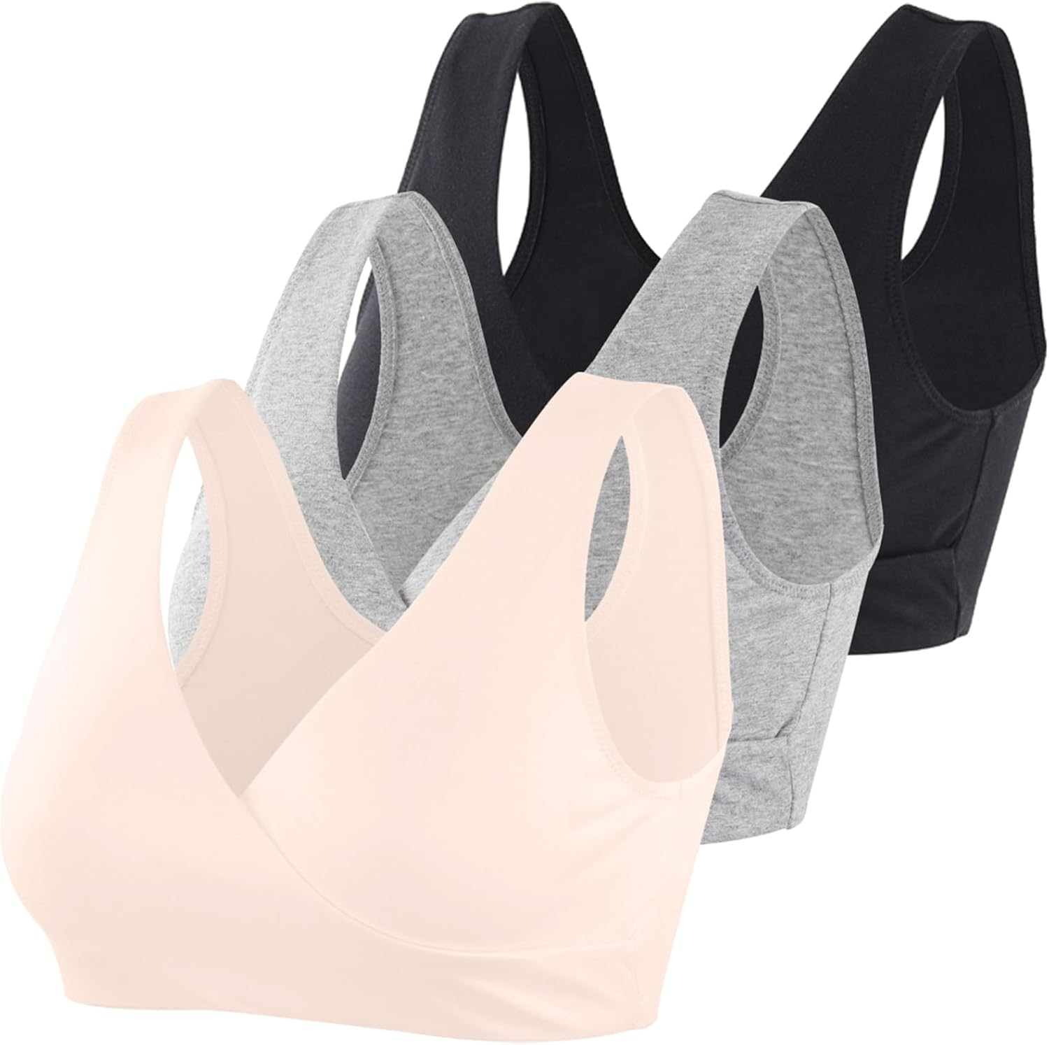 Topwhere Women'S Cotton Wireless Sleep Bra for Nursing and Maternity