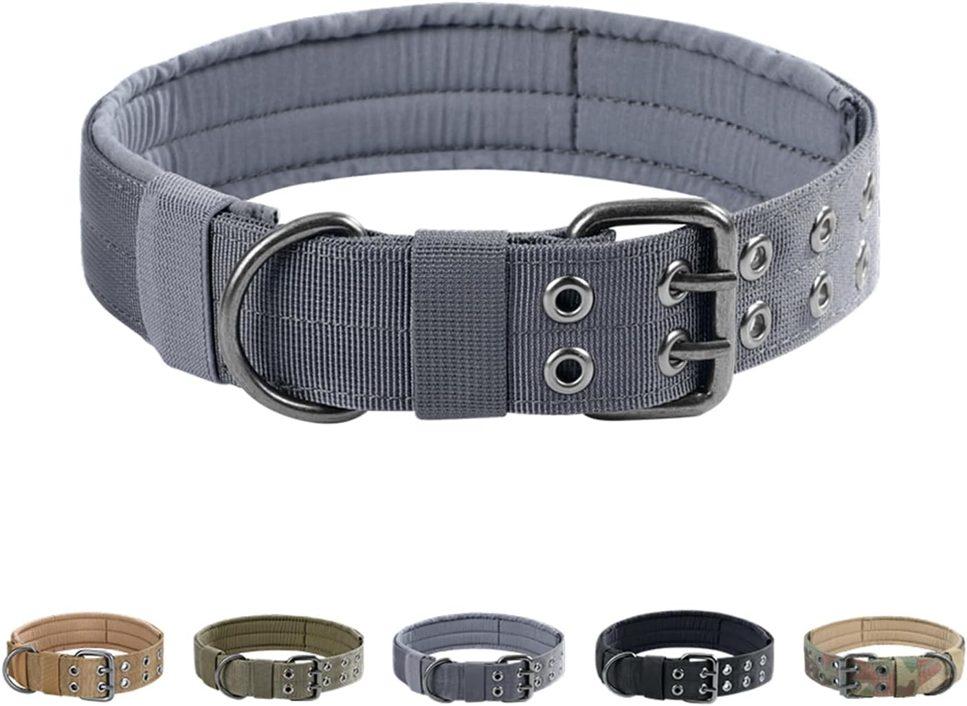 EXCELLENT ELITE SPANKER 1.5" Width Military Dog Collar Adjustable Metal D Ring & Buckle Working Dog Collar for Medium Large Dogs (Coyote Brown-Xl)