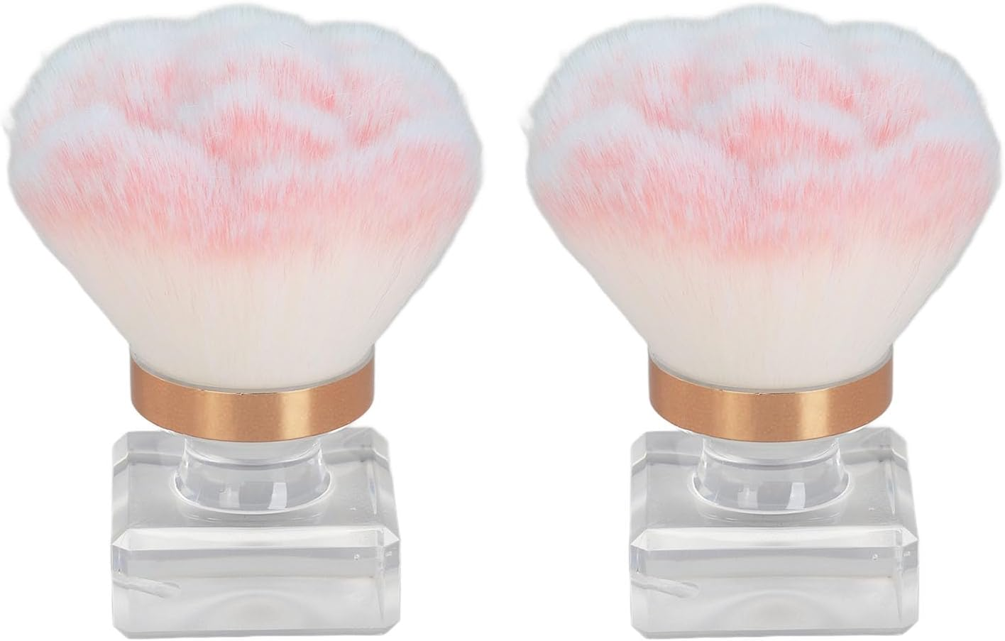 Nail Art Dust Removal Brushes, Pink Nail Art Powder Brushes Versatile Ergonomic 2 Set for Makeup image number 3