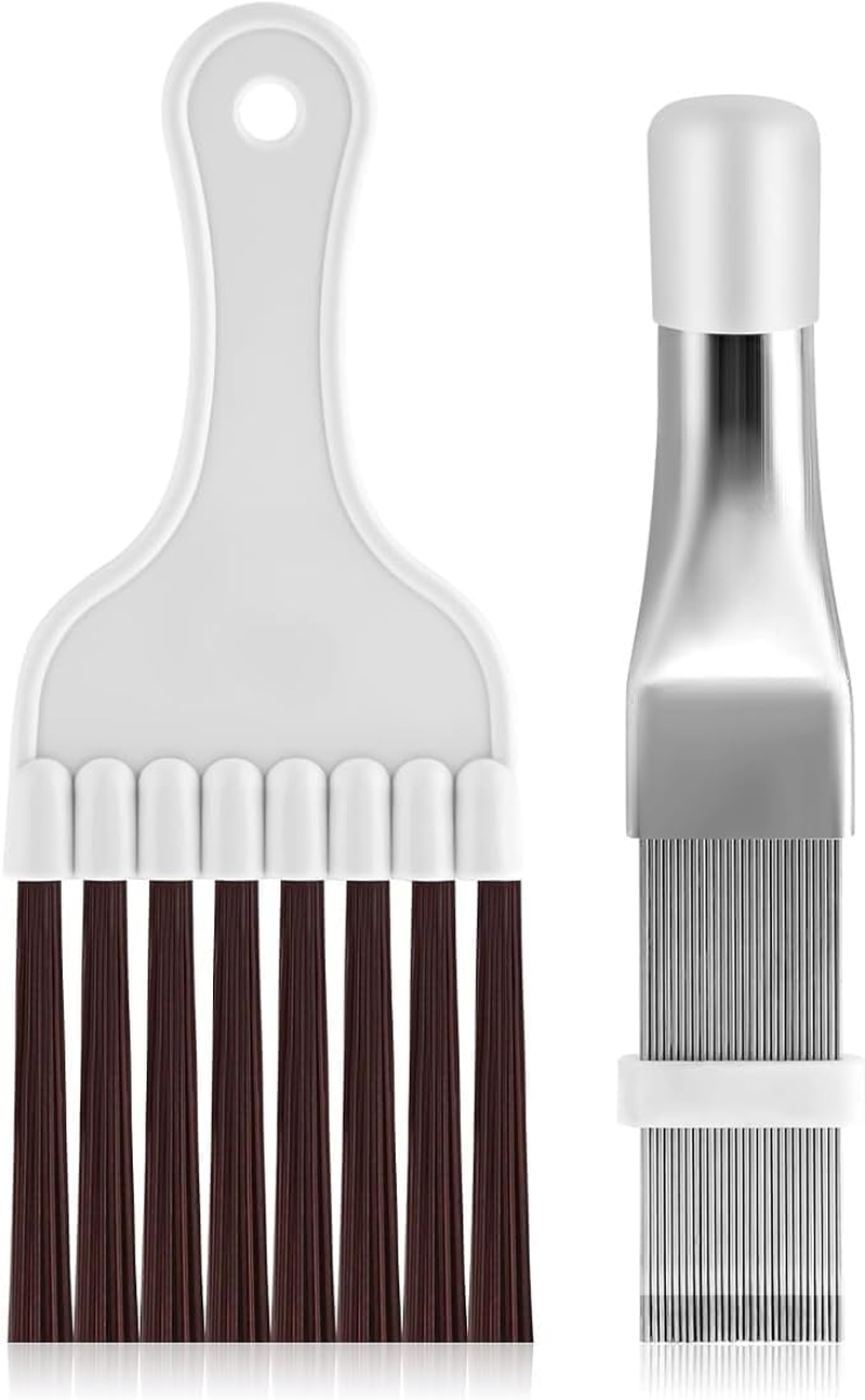 OIGWBPH 2 X Condenser Cleaning Comb, Air Conditioning Condenser Fin Comb, Lamellar Comb, Stainless Steel Fin Cleaning Brush, Evaporator Cooler Repair Tool