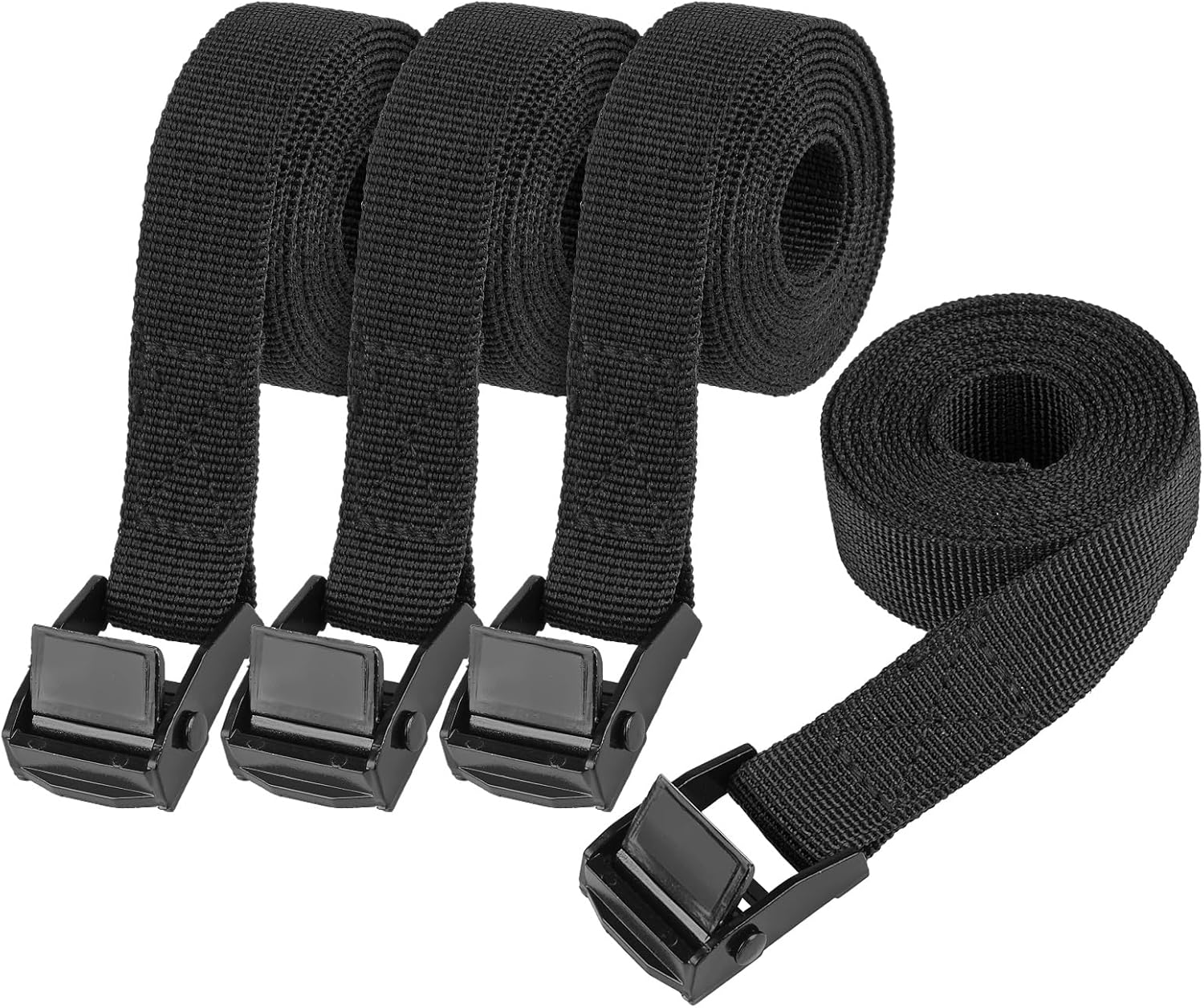 PEASUG Tie down Straps, 4 Pcs Lashing Small Ratchet Straps with Buckles, 0.78" X 5' Adjustable Simple Cinch Cam Pull Suitable for Trucks, Cargo, Luggage Black image number 5