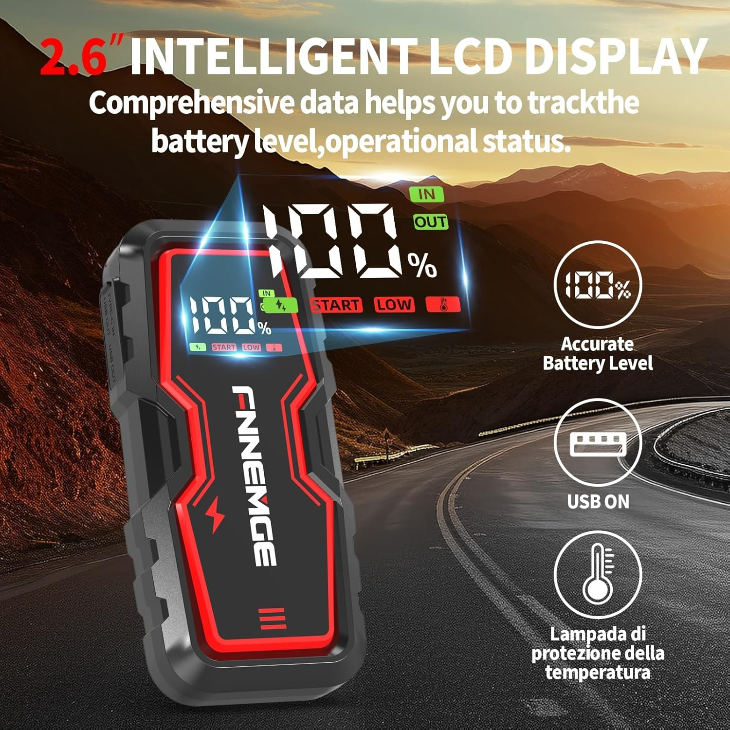 Car Jump Starter, 6000A Peak Current 12V Car Battery Jump Starter(Up to All Gas, 8.0L Diesel Engine), with USB Output Port,Led Light. image number 6
