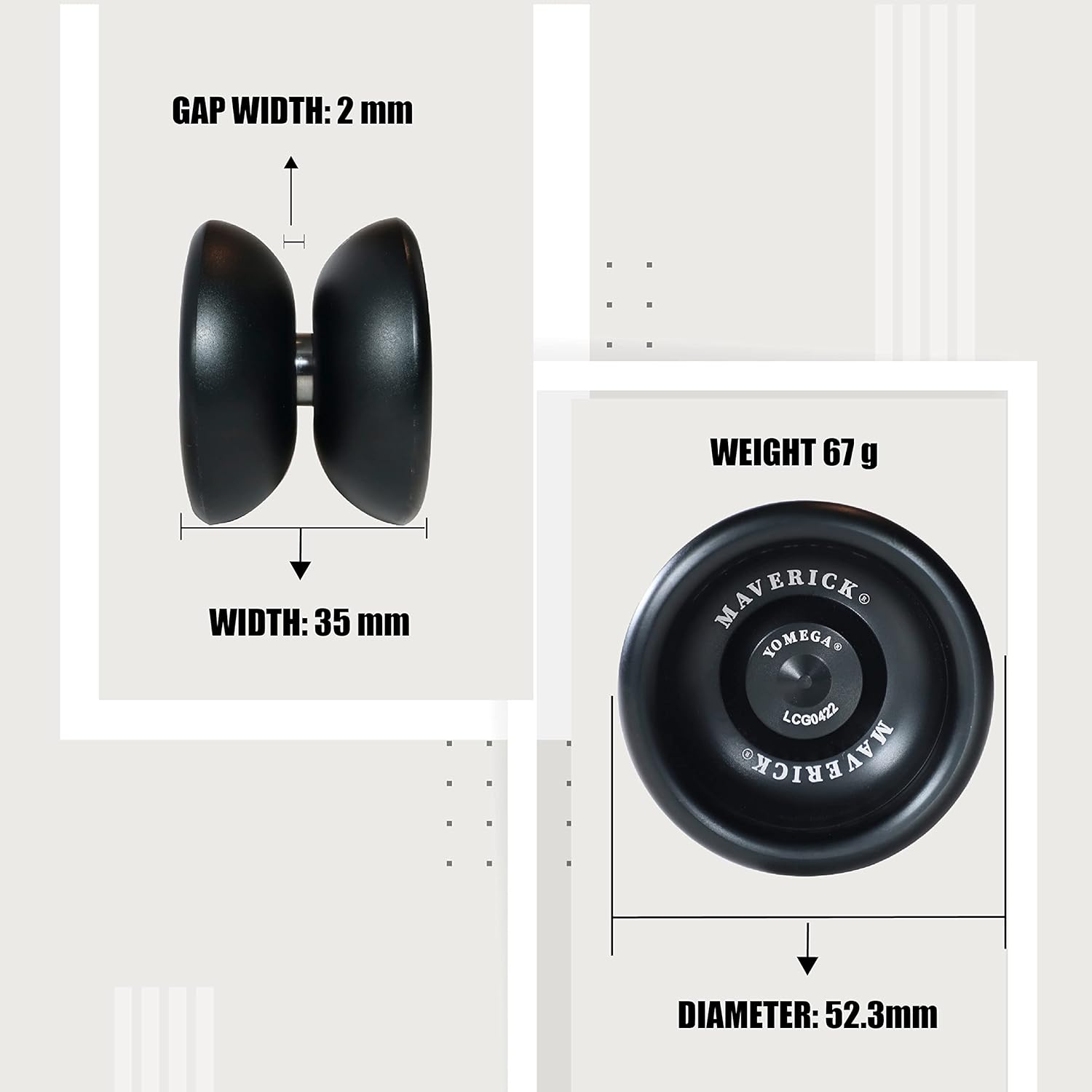 Yomega Maverick - Professional Aluminum Metal Yoyo for Kids and Beginners with C Size Ball Bearing for Advanced Yo Yo Tricks and Responsive Return + Extra 2 Strings & 3 Month Warranty (Black) image number 6