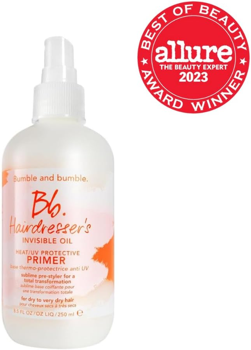 Bumble and Bumble Hairdresser'S Invisible Oil Heat/Uv Protection Leave-In Conditioner Hair Primer | Hydrating, anti Frizz, Color Safe | Straight, Coily | with Argan Oil + Coconut Oil, 8.5 Fl. Oz.