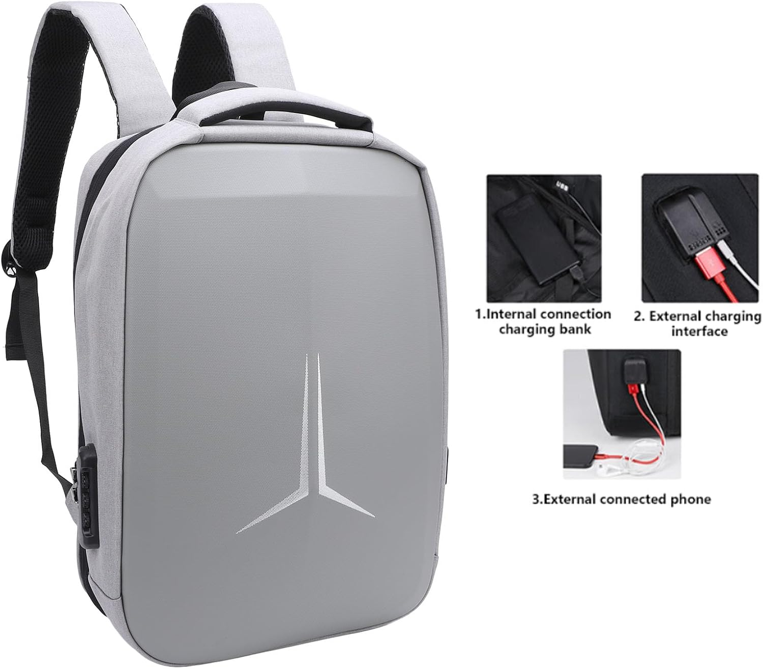 Satellite Dish Router Accessories Storage Bag, Mini Bag with Anti-Theft USB Charging Port, Breathable Laptop Backpack Water Resistant Travel Friendly image number 6