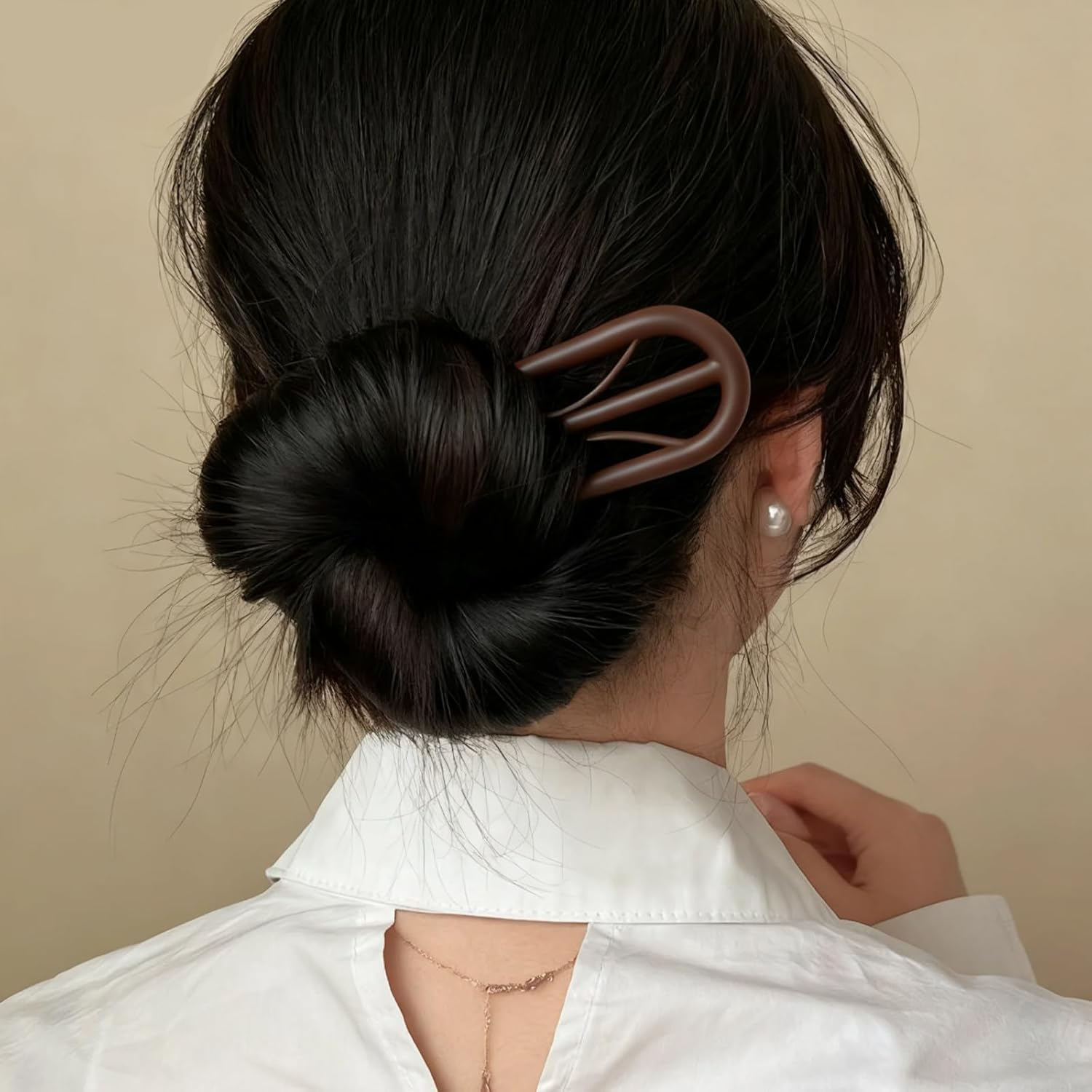 6 Pcs U Shaped French Hair Pins with Internal Teeth,Retro Fork Hair Pin,Frosted & Tortoise Shell French Hair Pins, French Hair Clips for Women Thin Buns and Twist Hairstyles image number 5