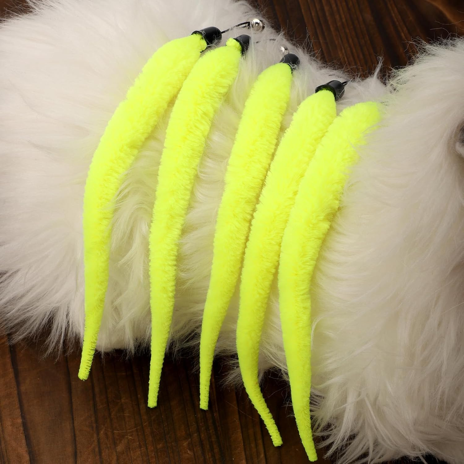 BOXOB Pack of 5 Replacement Tails for Cat Ball Toys, Fun Interactive Cat Wand Replacement Automatic Movement Cat Toy Ball Attachment Rope Refills Compatible with Speedy Tail 2.0