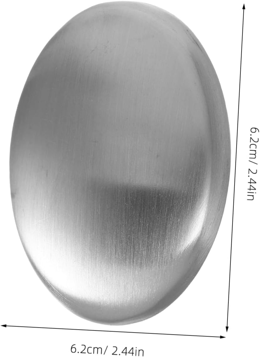 Hoement Odor Removing Stainless Steel Soap Bar for Hands Odor Absorber Soap Small Metal Easy to Clean Dishwasher Safe