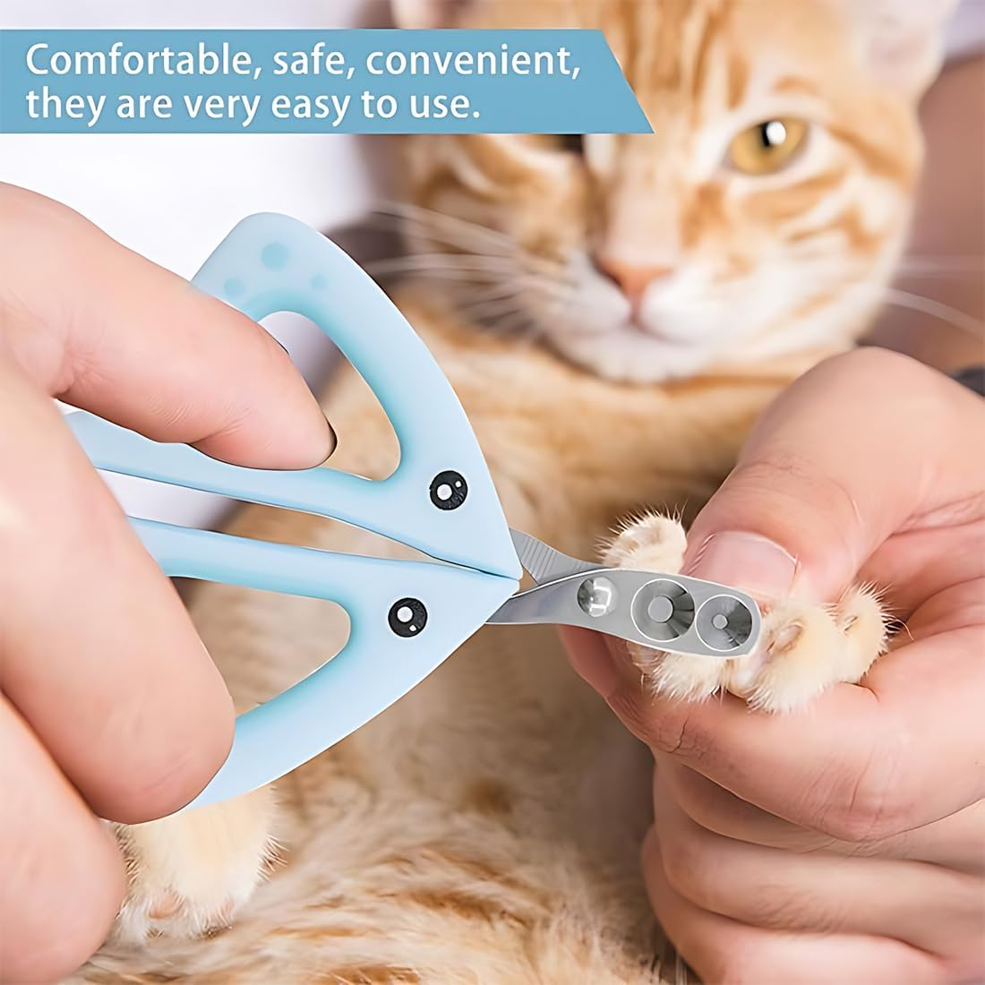 Cat Nail Scissors with Protection, Cat Claw Cutter with 2 Mm and 4 Mm Hole, Cat Nail Scissors Professional Cat Nail Cutter Cat Nail Clipper for Small Dogs Puppies Cats with File Cat Nail Clipper image number 2