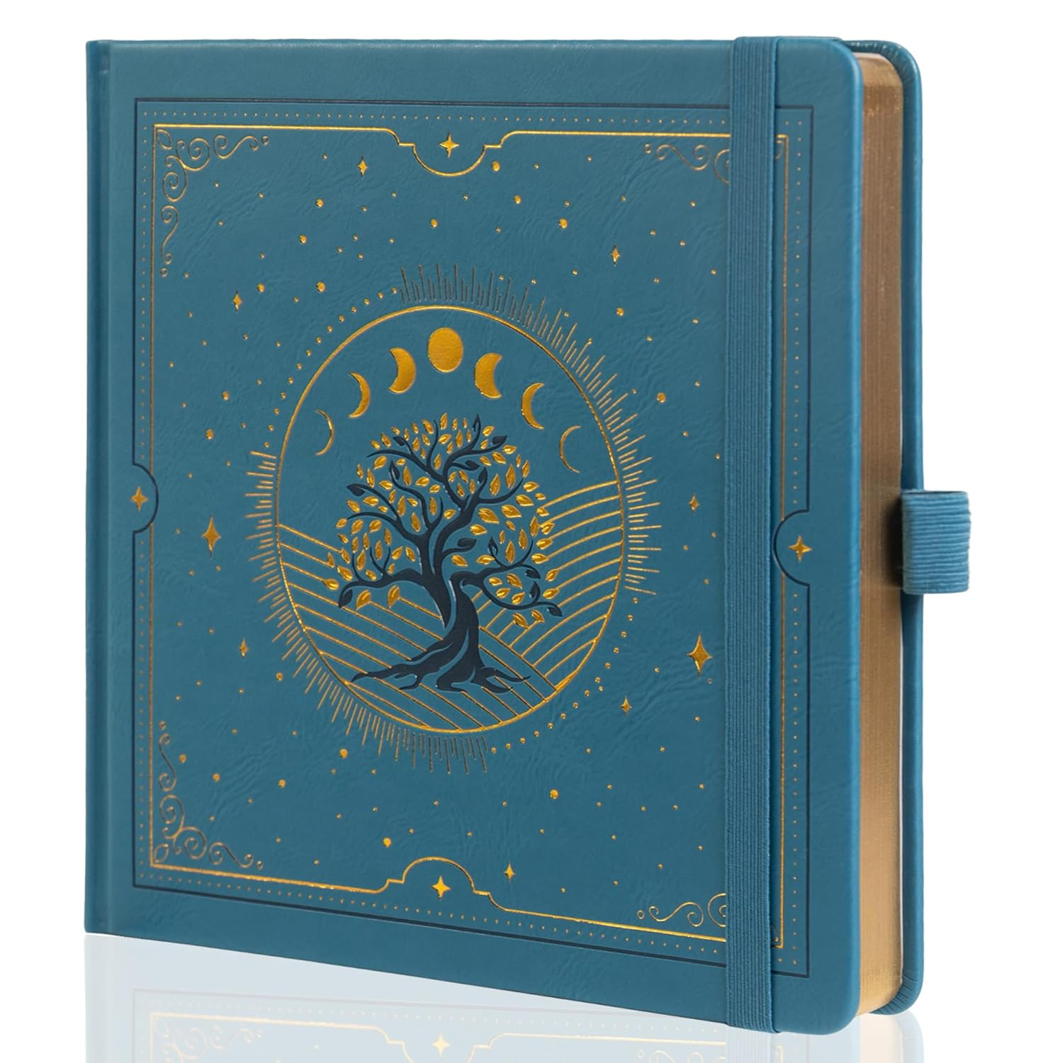 TIEFOSSI Tree of Life Journal, Square Dotted Journal for Women Men, Dot Aesthetic Notebook with 160 Numbered Pages, Hardcover Vegan Leather Journals with Bookmark, 160 GSM Thick Paper