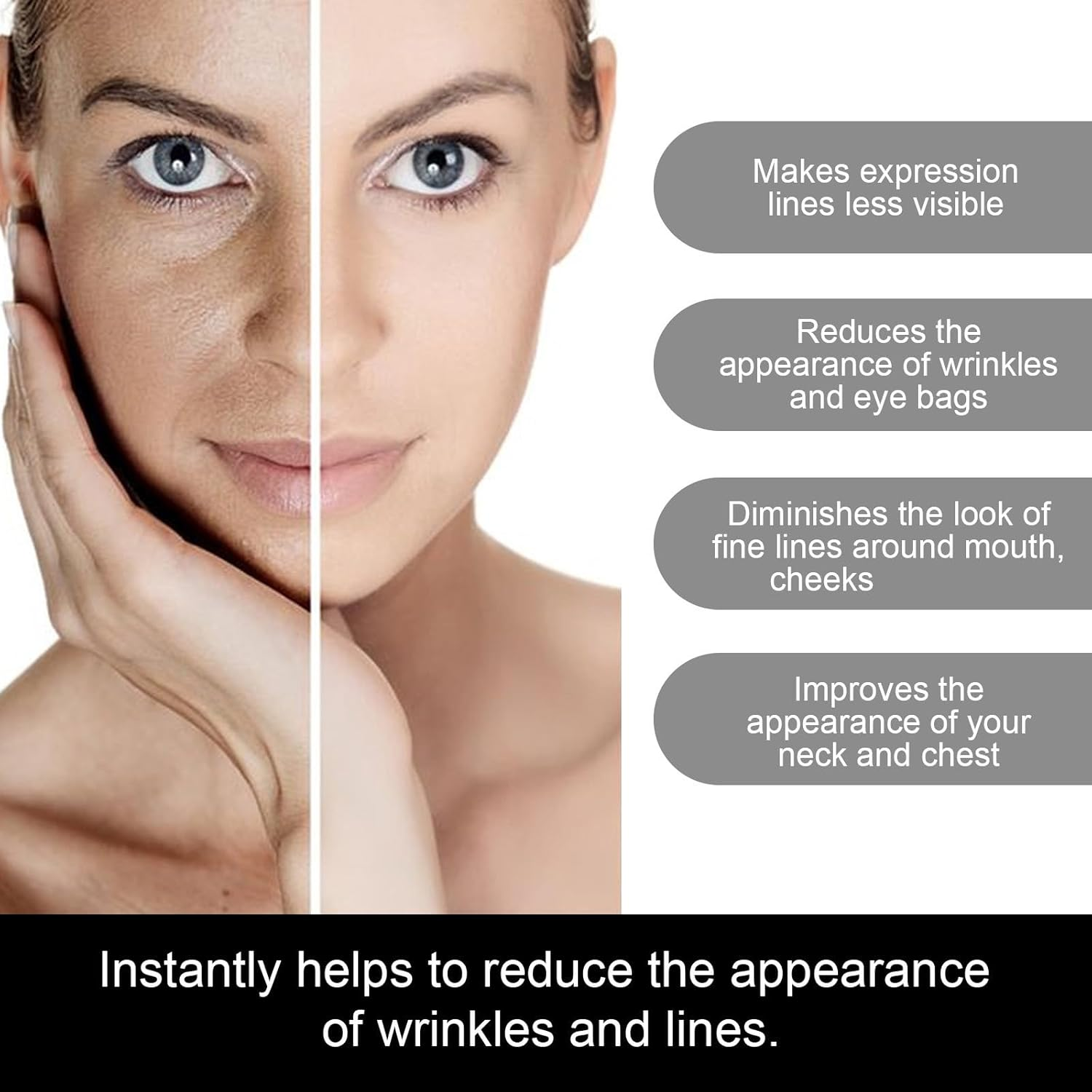 Instant Face Lift Cream, Face Tightening Cream Instant Wrinkle Remover, Temporary Face Tightener, Firming Cream for Loose Skin, Wrinkle Repairs Anti-Aging Serum (2Pcs) - 4Pcs image number 3