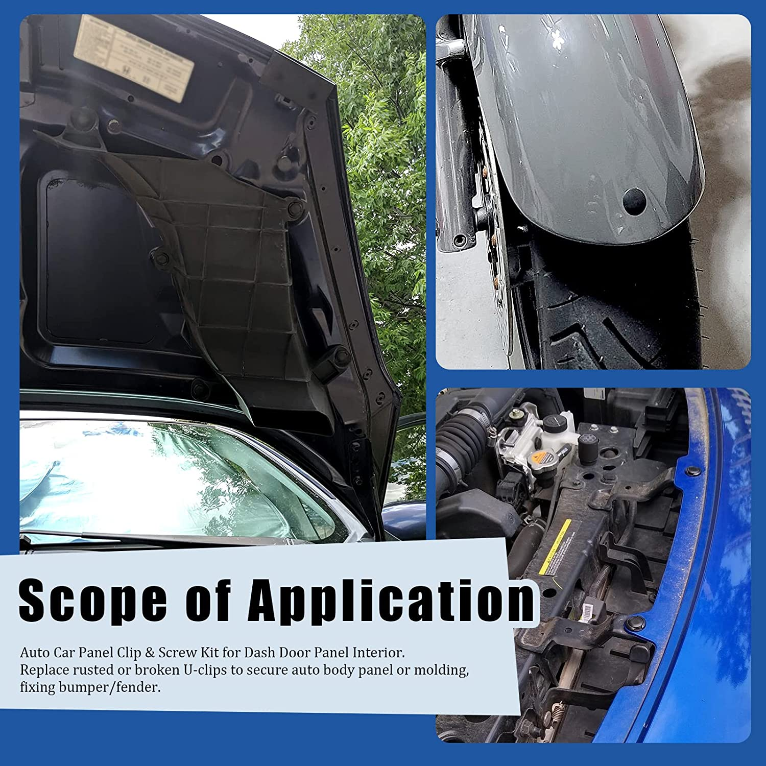 Glarks 500Pcs Mixed Auto Car Retainer Fastener Rivets Push Clips Set, Nylon Bumper Fender Trim Panel Shield Engine Rivets Compatible with GM Ford Chrysler Toyota Lexus Honda Acura Dodge Jeep image number 1