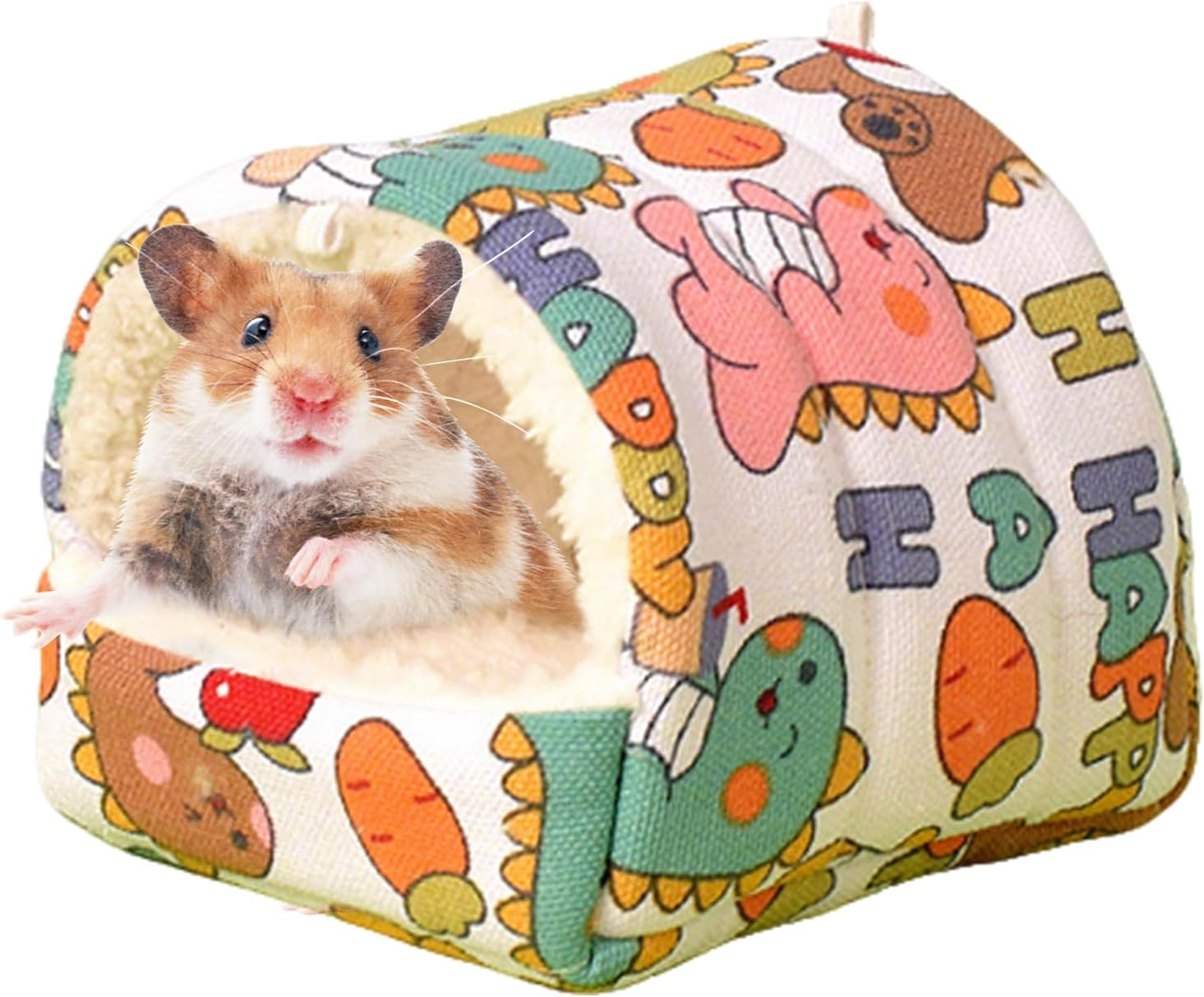 Guinea Pig Beds,Small Animal Beds Hideout Soft Cozy Hamster Bed House Small Pet Bed Cave Nest for Guinea Pigs Hamsters Hedgehog Ferret Chinchilla,18&times;19Cm (Dinosaur)