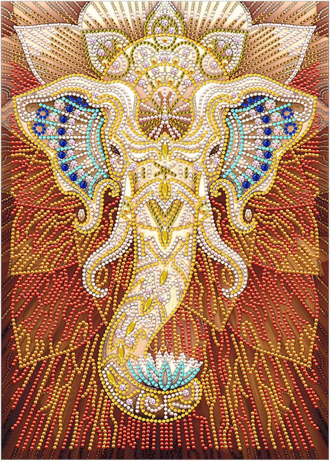 Songdao 5D Diamond Painting Kit, Luminous Diamond Art Easy Kits, Diamond Painting Glow in the Dark Partial Drill Diamond for Adults Kids (Golden Elephant) image number 6