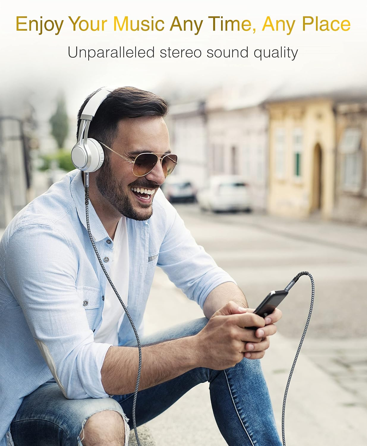 Bluerigger 3.5Mm Stereo Audio Cable (10FT, 2 Pack, 24K Gold Plated Jack, Auxiliary Cable, Male to Male, Hi-Fi Sound) &ndash; Aux Cord for Headphones, Home Car Stereo, Speaker, Amplifier, Phones, Tablets image number 2