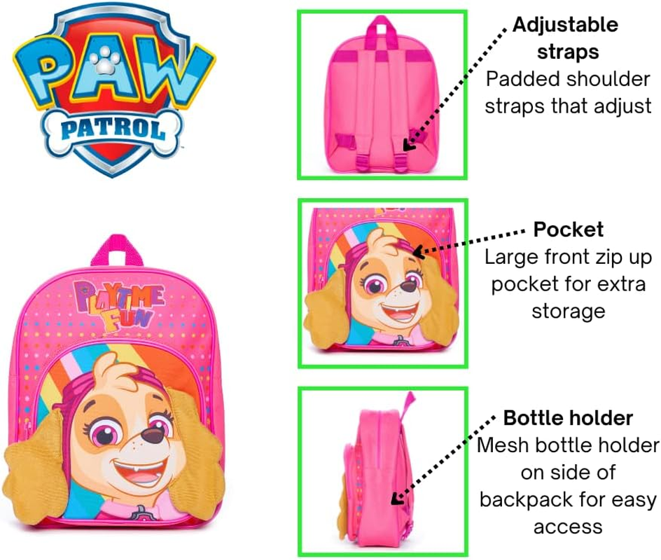 Paw Patrol Girls Skye Playtime Fun Children'S Backpack, Pink, One Size image number 5