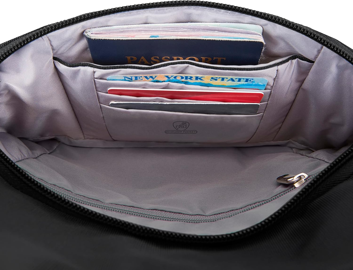 Travelon Anti-Theft Classic Essential Messenger Bag, Black, 9.75 X 10 X 2.5, 42457-761/Nutmeg - Black image number 4