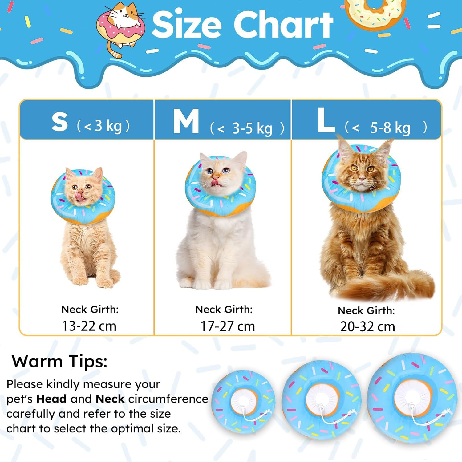 Cozioz Soft Cat Cone Collar, Adjustable Recovery Donut for Wound Healing, Comfortable Lightweight Elizabethan Collar to Prevent Licking for Cats and Kittens after Surgery image number 5