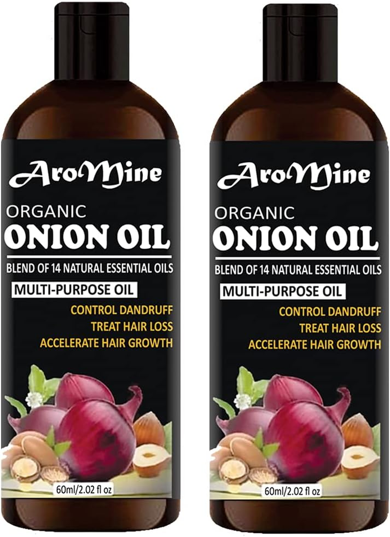 Aromine Natural & Organic Red Onion Hair Oil 120Ml Combo Pack (Each 60Ml)