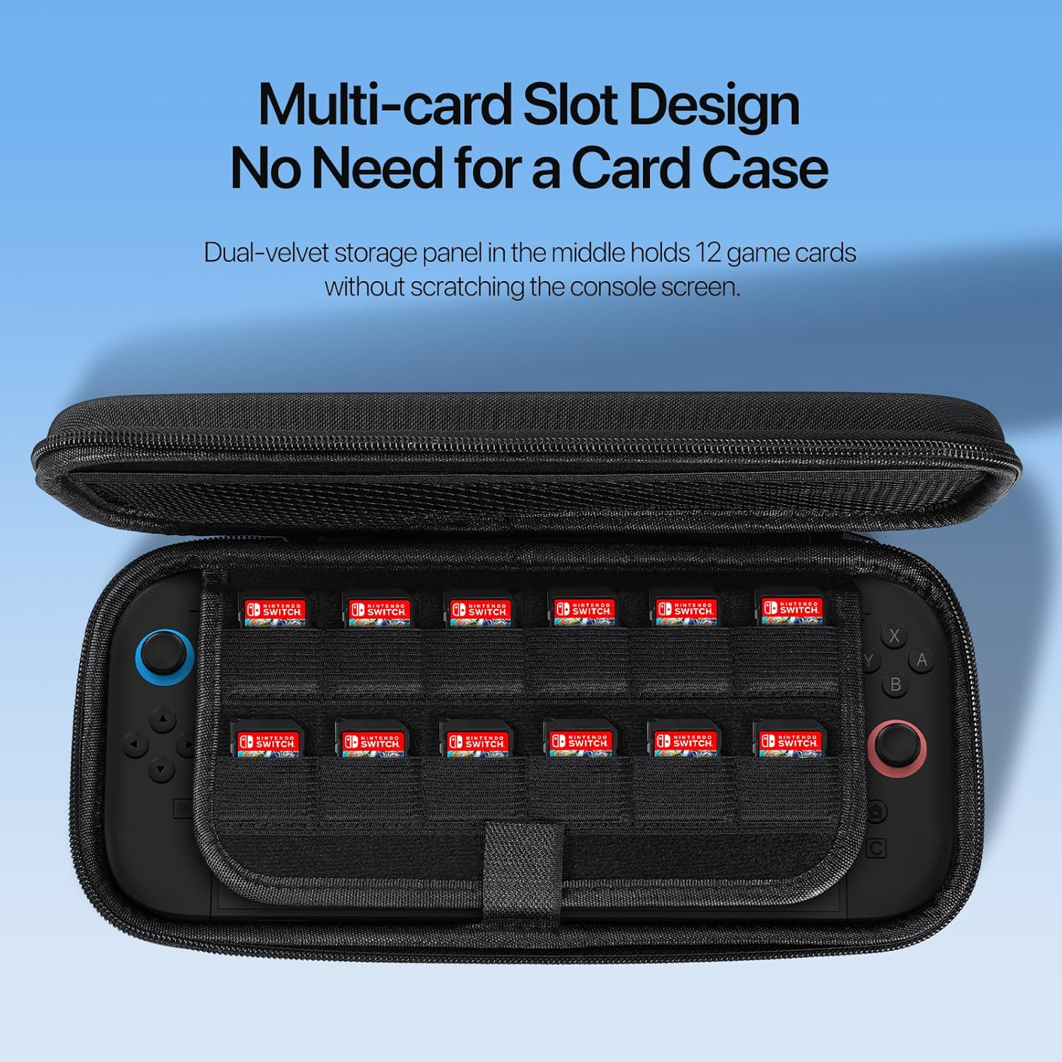 Verderoot Guardian Series Carrying Case for Nintendo Switch 2 2025, Slim Hard Shell Protective Storage with 12 Game Card Slots & Water-Resistant Fabric - Shockproof Travel Accessories