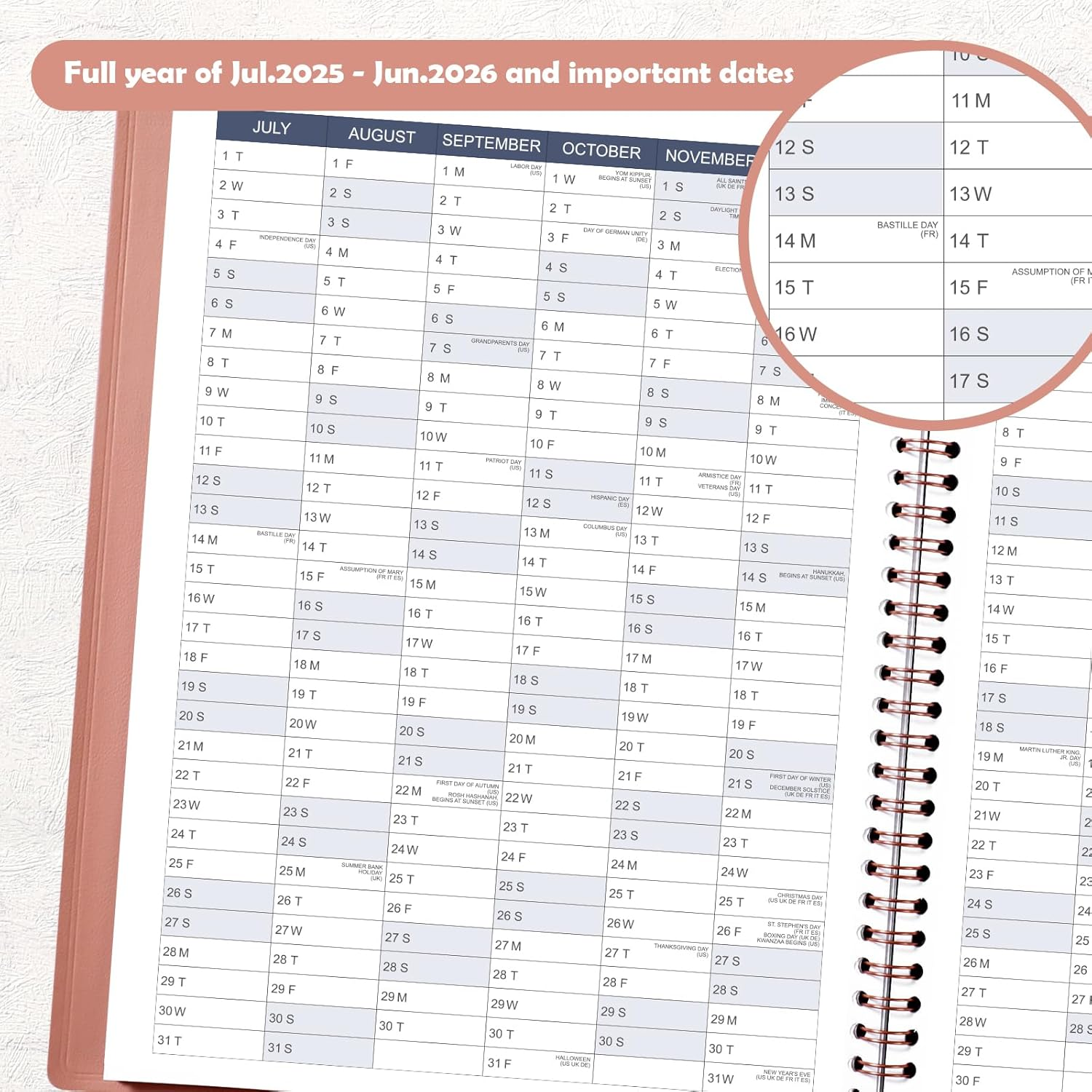Artfan 2025-2026 Weekly Appointment Book/Planner, 9" X 11", 8" X 10", Daily/Hourly Planner