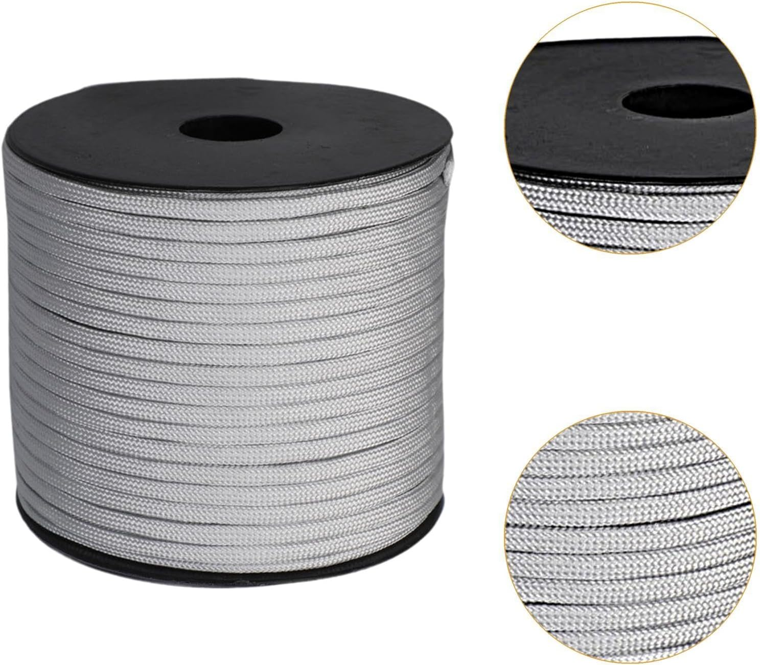 Eigell Camping Paracord Tent Rope Versatile 4Mm Craft DIY Strong Camping Rope Parachute Cord for Outdoor Emergency Camping Bracelet - Silver Gray image number 4