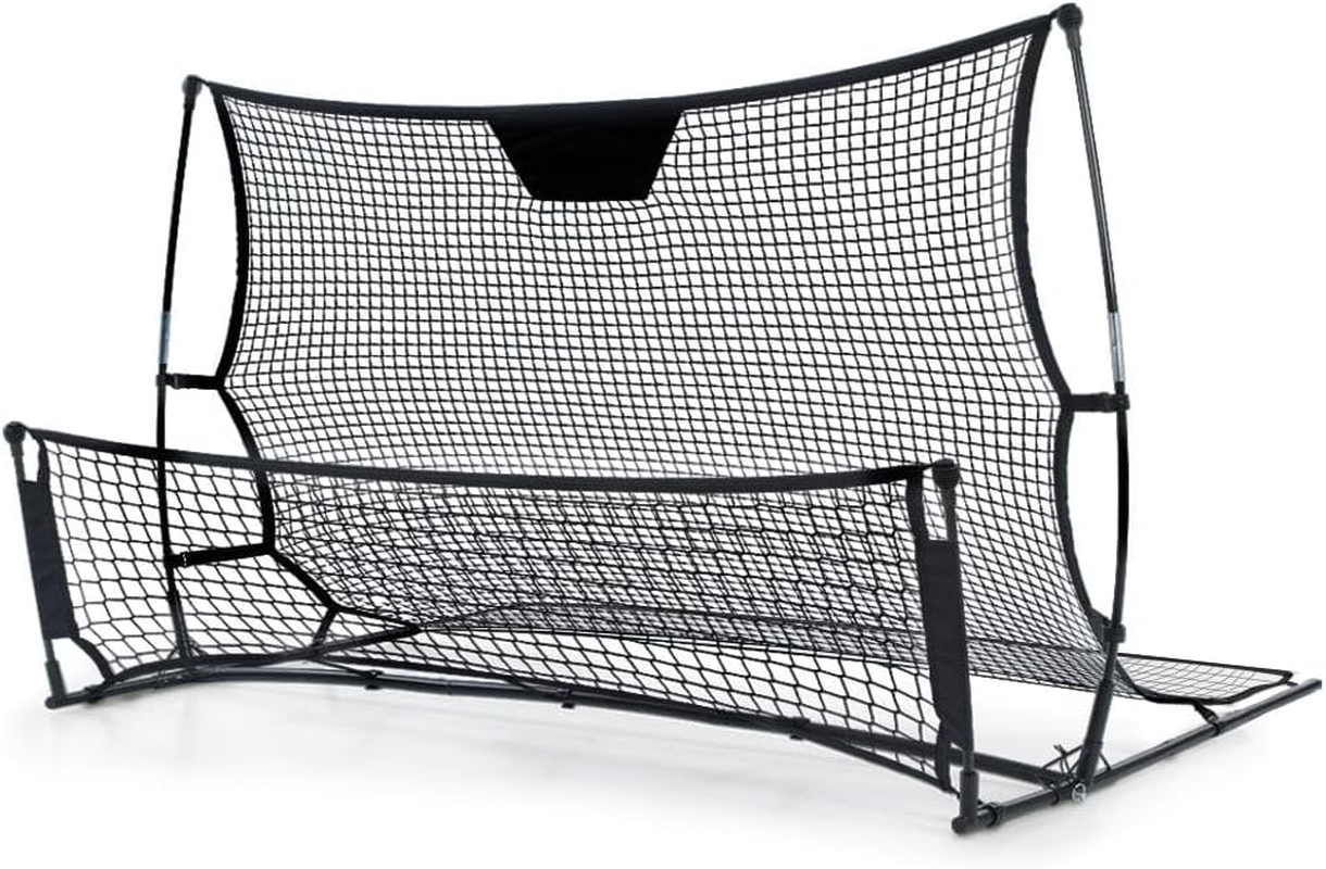 Everfit Soccer Net, 1.2M Wide Portable Rebounder Football Goal Nets Practice Sports Training Netting Screen Backyard Indoor Outdoor Camping Equipment, with Carry Bag Lightweight Black