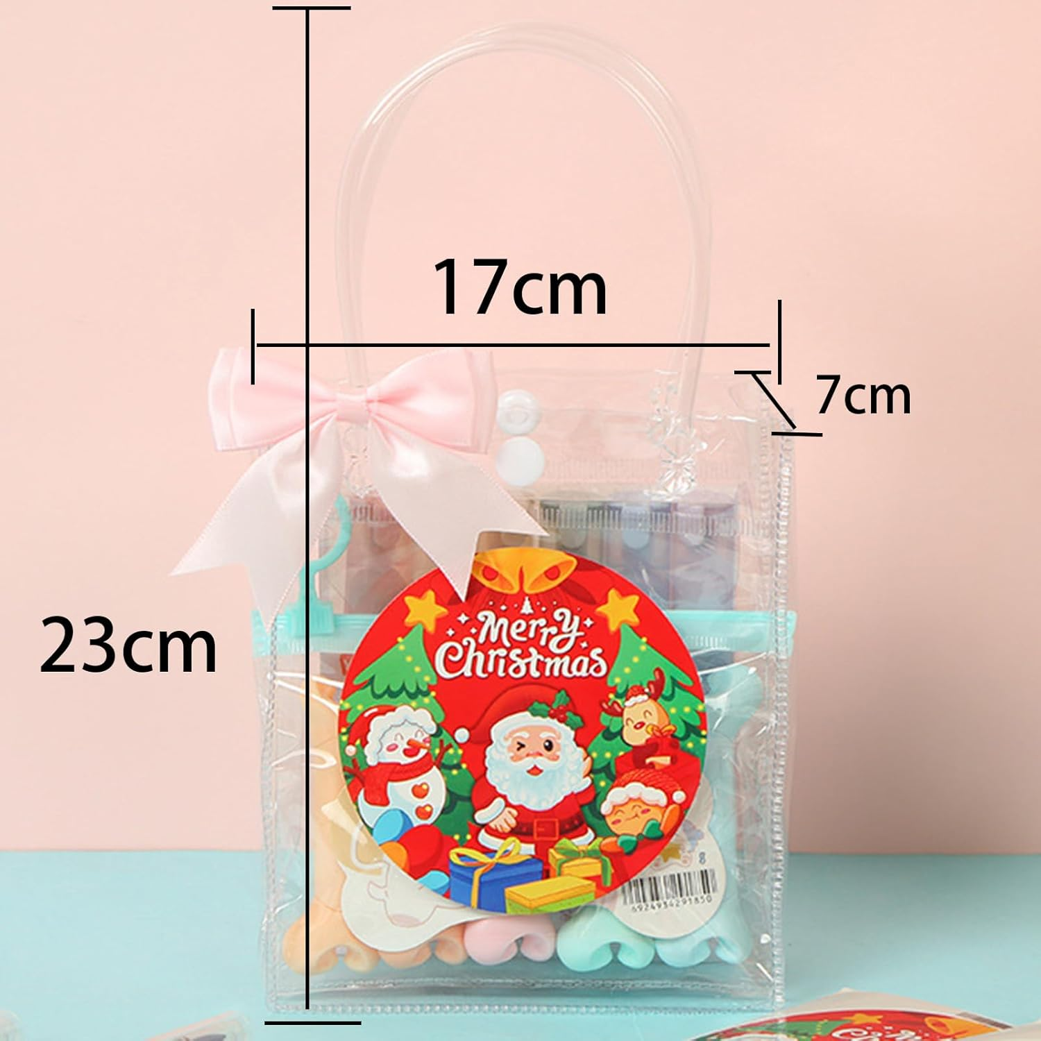 30 Pack Clear Plastic Gift Bags with Handles, 23X17X7Cm Reusable PVC Multipurpose Tote Bags for Party Favors, Goodie Storage, Snacks, Stationery & Cosmetics