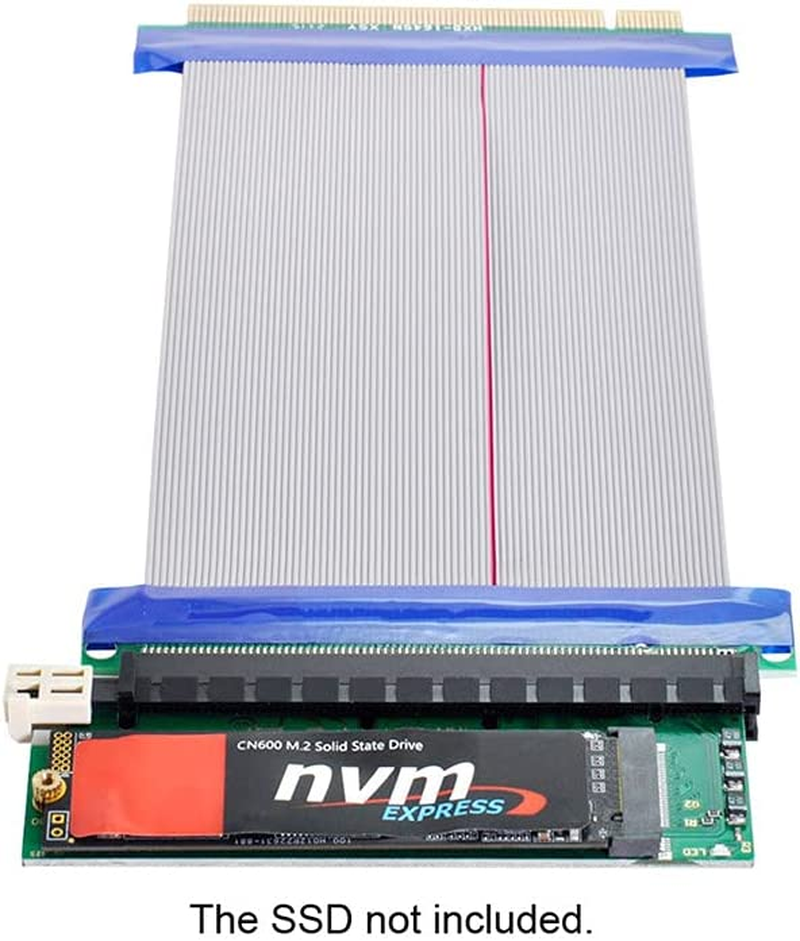 Xiwai NGFF M-Key NVME AHCI SSD to PCI-E 3.0 16X X16 Vertical Adapter with Cable Male to Female Extension image number 4