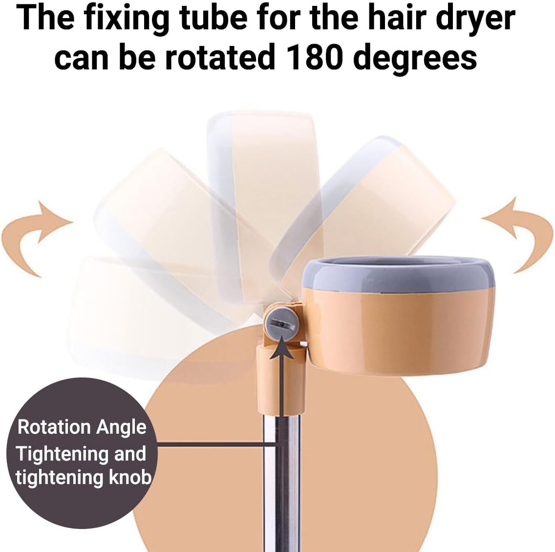 Adjustable Pet Hair Dryer Stand with 180&deg; Rotating Holder, Hands-Free Hair Drying for Dogs and Cats, Stable Base, Flexible Grooming Rack for Pet Bathing and Grooming image number 6