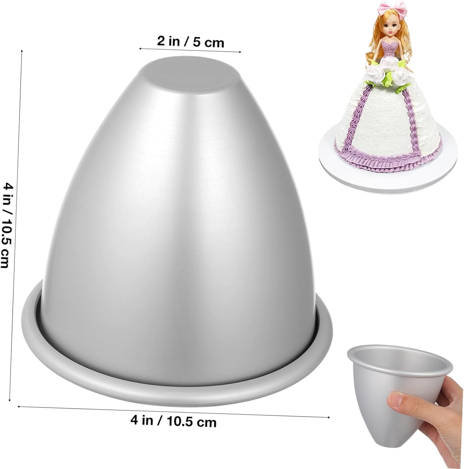 OFFSCH Doll Dessert Cake Mold Fixed Base 4-Inch Sturdy Baking Tool for DIY Pie Bakeware Suitable for Professional Home Baking image number 1