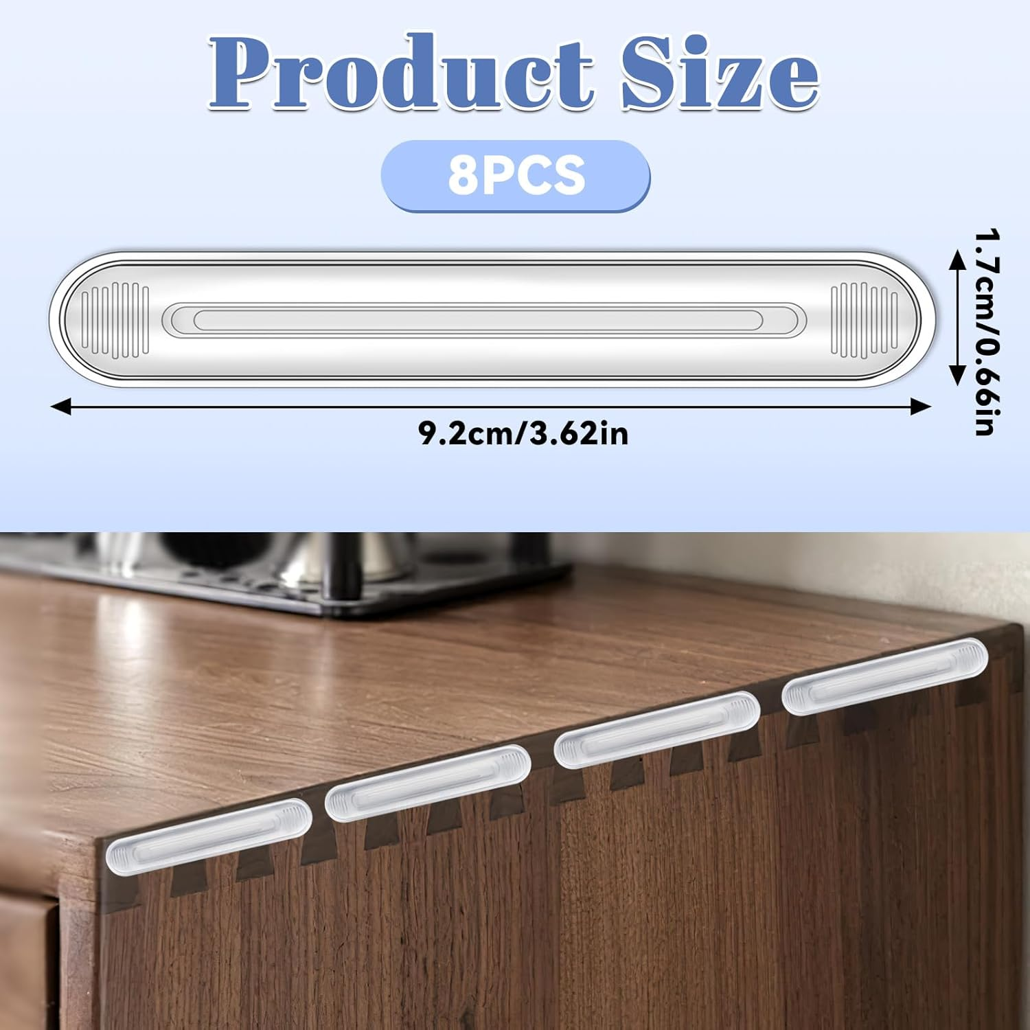 8 PCS Wall Protector from Chair Back, Clear Furniture Bumpers, Silicone Wall Protector for Drawers, Shower Doors, Car Door Guards, Toilet Lids image number 6