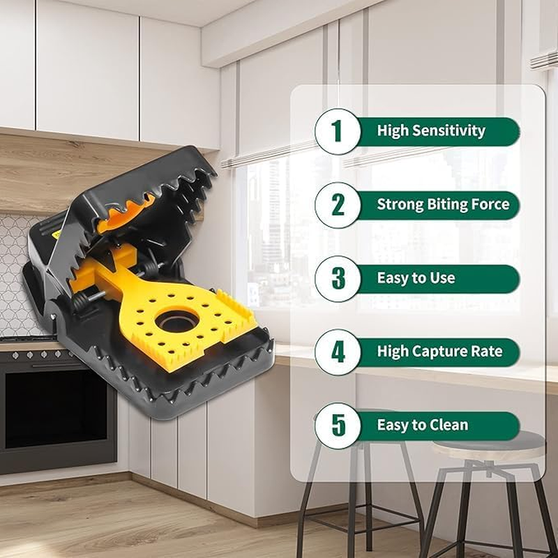 Mouse Traps, Rat Trap Quick Effectively Best Mouse Trap [2025 Update] Reusable Plastic Mousetraps Used Indoor & Outdoor Mice Snap Traps for Basement/Garage/Attic Anywhere 4Set