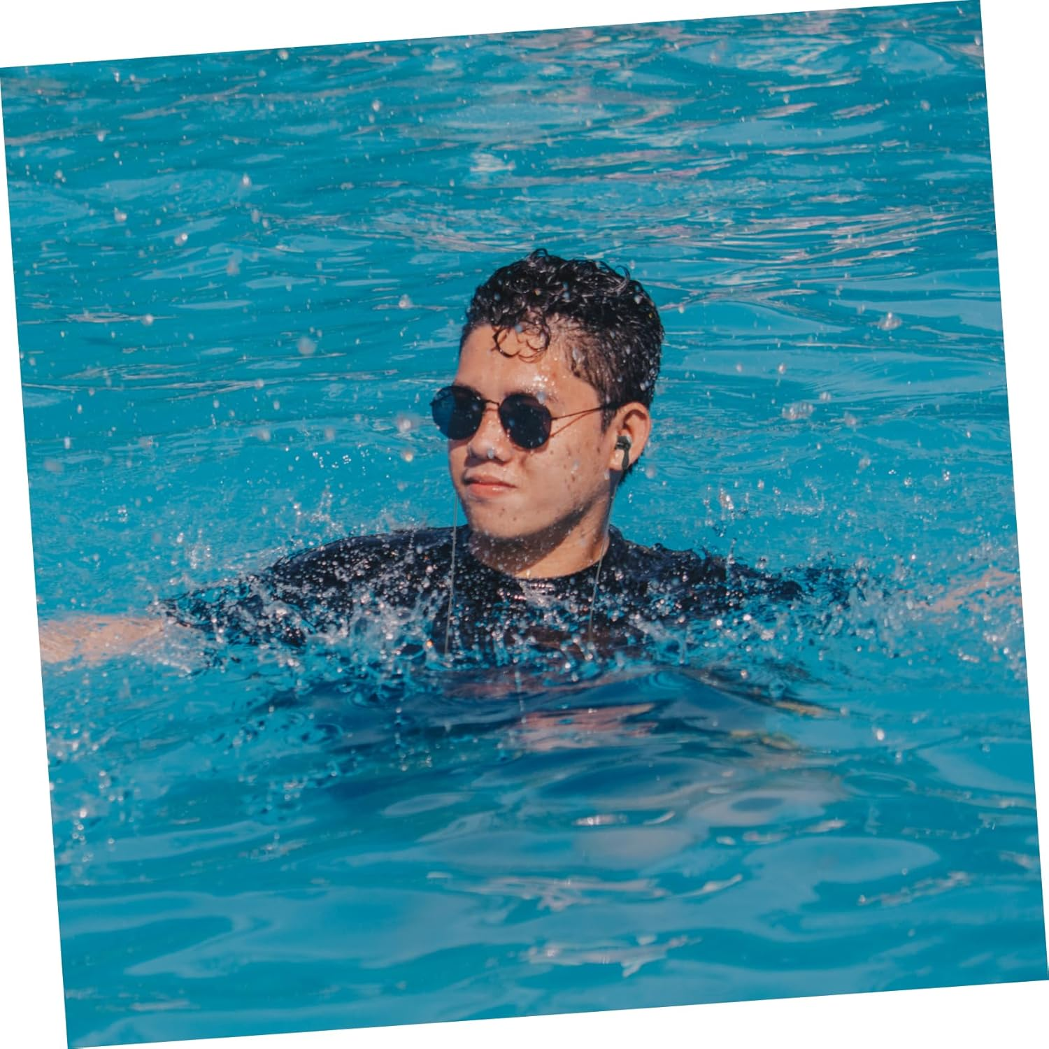 LABRIMP Waterproof Mp3 Earphones for Swimming and Diving 2Pcs (White Black) In-Ear Design 3.5Mm Jack for Sports and Music Lovers image number 3