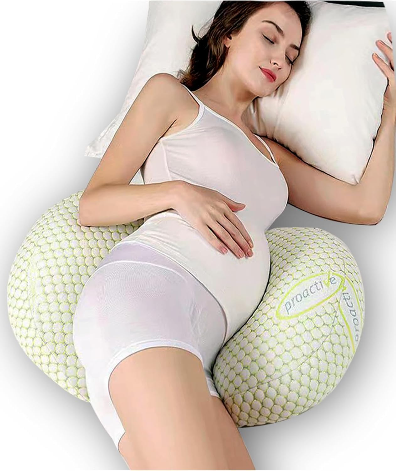 ZONEY Pregnancy Pillows for Sleeping, Portable Travel Maternity Pillow for Side Sleeper, Support for Back, Belly, HIPS for Pregnant Women,Detachable and Adjustable with Pillow Cover (2 in 1) image number 1