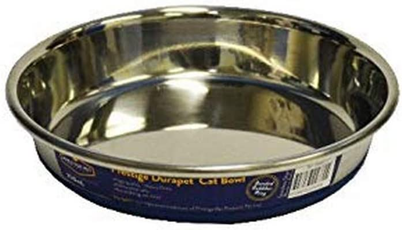 Durapet 49-7994 Premium SS Cat Bowl, Silver/Blue, 250Ml