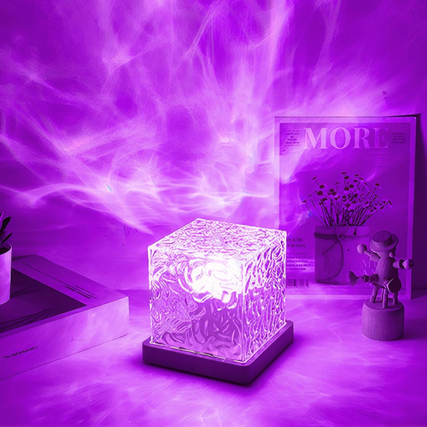 OMIPAWZ Ocean Wave Lamp, 16 Colors RGB Aurora Northern Lights Projector Lamp for Bedroom Living Room Decor image number 3