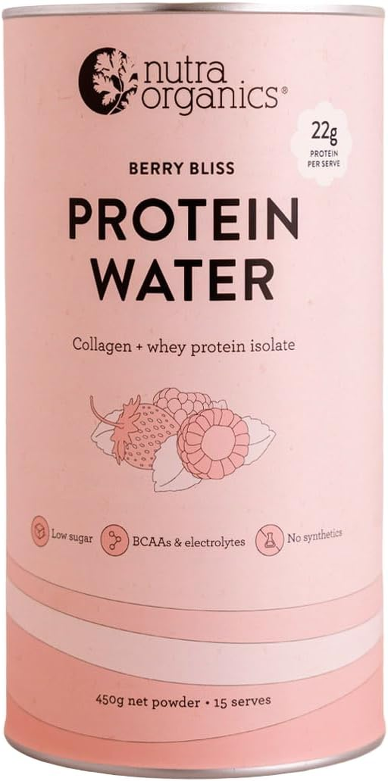 Nutra Organics Protein Water Mixed Berry 450G | Hydrating Protein & Collagen Boost for Energy, Recovery and Lean Muscle (15 Serves) image number 2