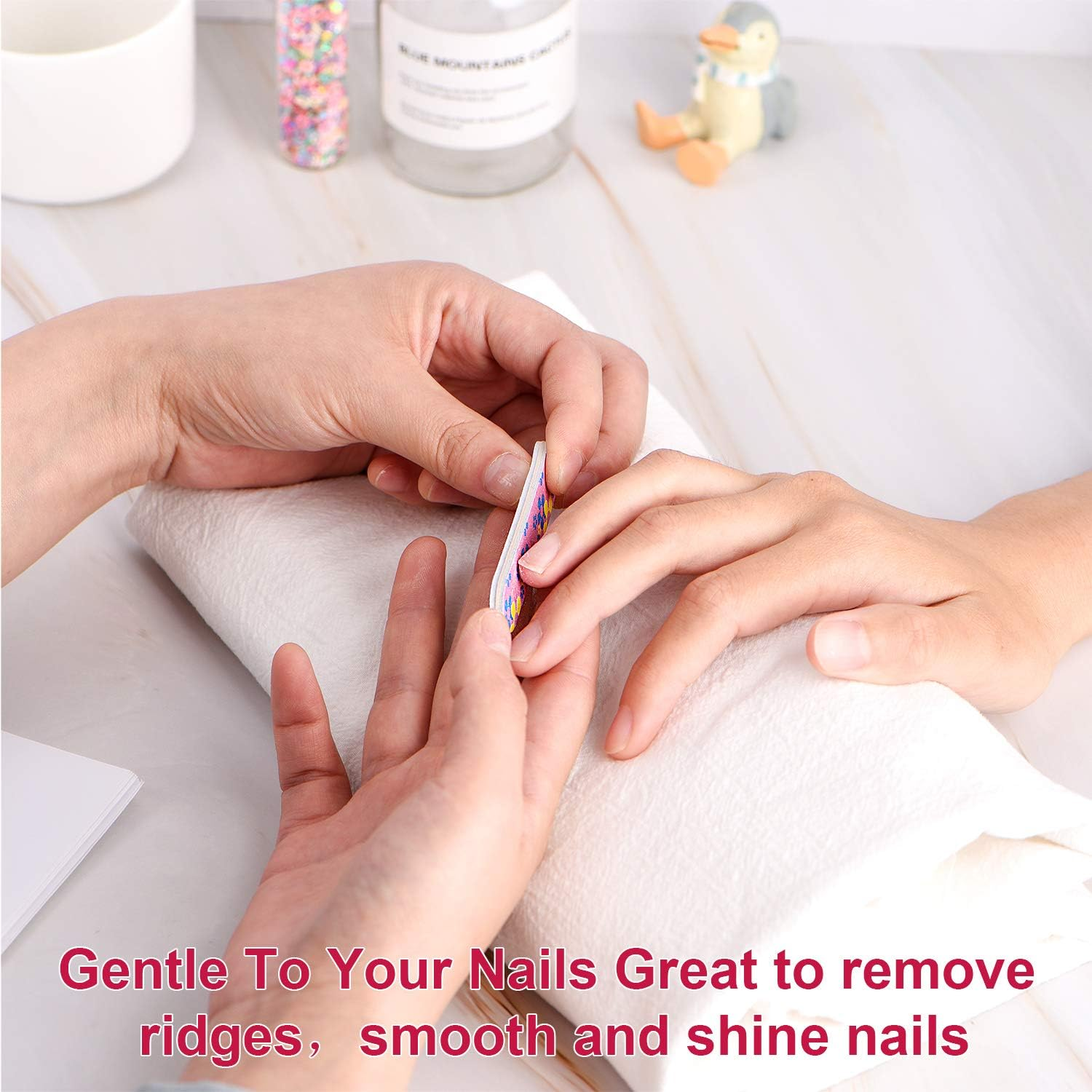 100 Pieces Mini Nail Files Double Sided Emery Boards Nail File and Buffers Nail Tools for Women Girls, 5 Colors image number 3