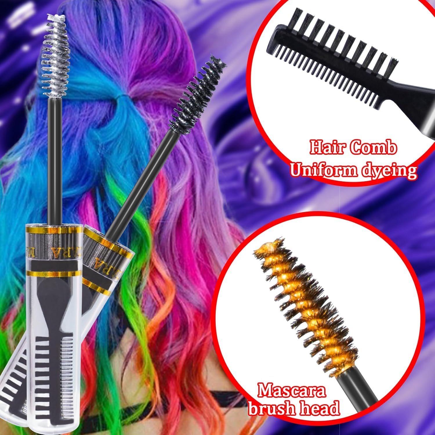 Hair Chalk Comb, 6 Colors Temporary Hair Color for Girls Kids Women Gifts for Girls and Boys Age 4 5 6 7 8 9 10 11 12 for Halloween Christmas Makeup Birthday, Washable