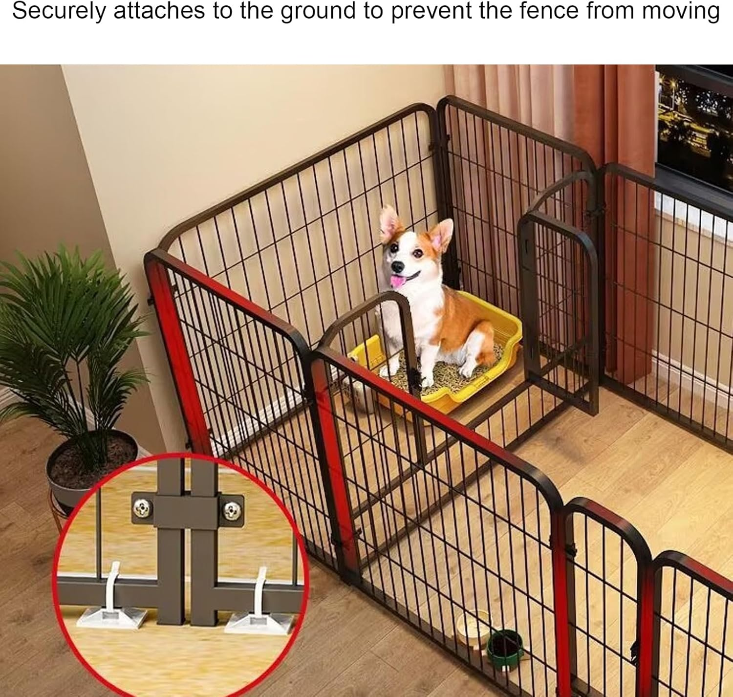 Dog Exercise Pen, Iron Space Saving Minimalist Dog Exercise Fence for Indoor and Outdoor, Metal Dog Playpen Pet Exercise Fence Pen Dog Kennels for Small Medium Puppy Dogs,Rabbits image number 5
