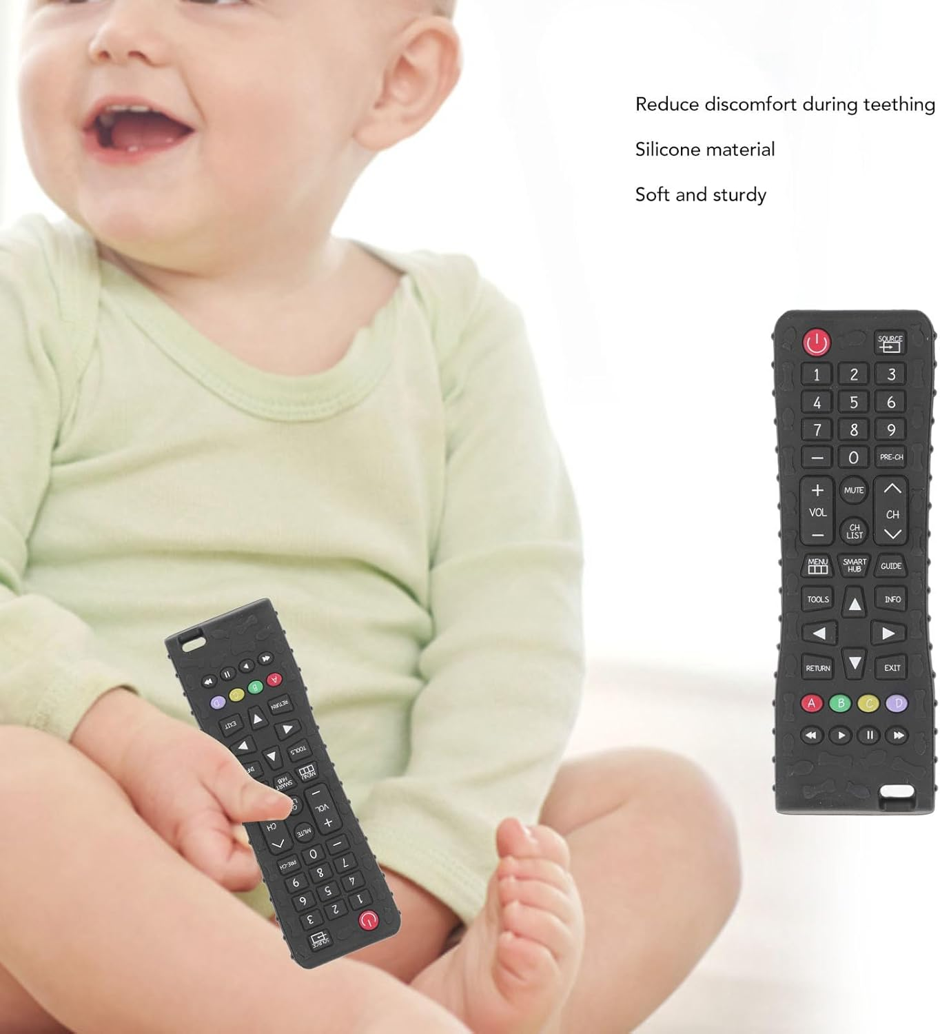 Remote Control Teether Toy, Different Textures Baby Remote Control Teether Toy High Simulation Various Buttons for Home Use image number 3