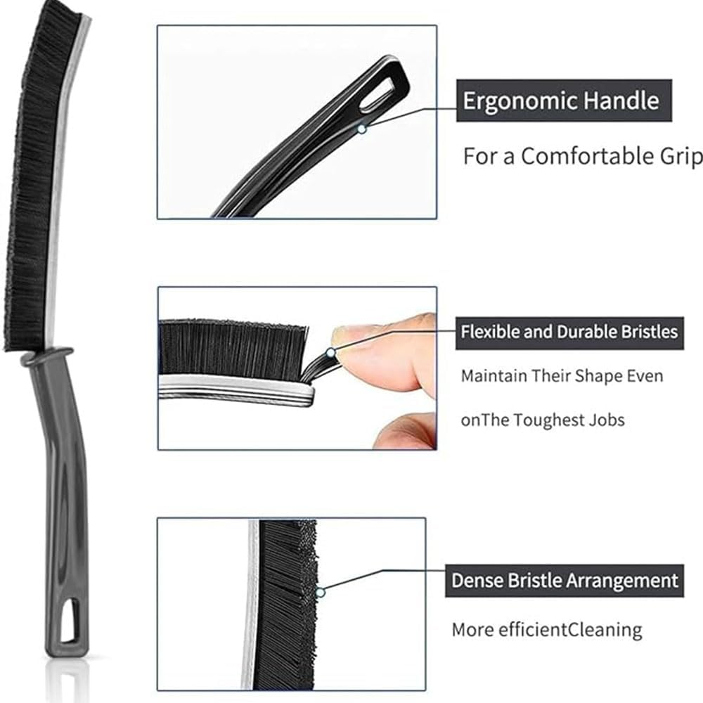 Gap Cleaning Brush Set, 4 Pieces, Hard Bristle Brushes for Window Track, Door, Kitchen, Household Cleaning image number 5
