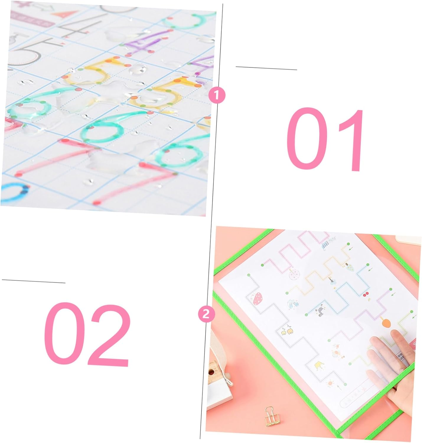 GETAJGHSD 12Pcs Reusable Dry Erase Pockets for School Office Write and Wipe Pockets Pen Case for Arts Crafts Supplies and Desk Accessories Storage Random Color image number 5