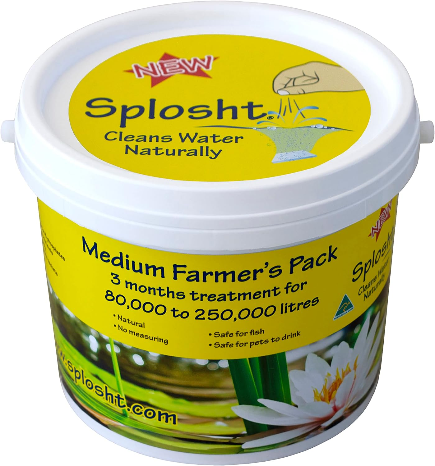 Splosht Farmers Pack - Pond & Dam Cleaner, Reduces Algae & Sludge Naturally - Safe for Fish, Other Animals & Aquatic Pets (80,000 to 250,000 Litres) image number 2