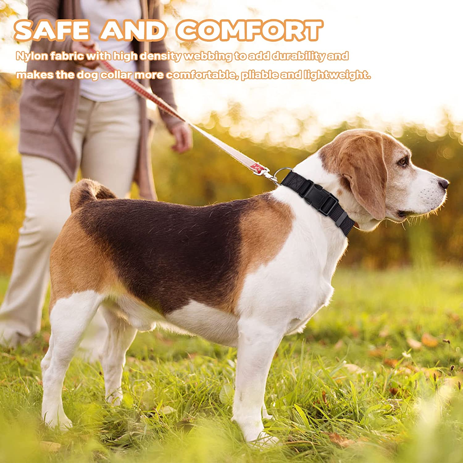 Puppydoggy Adjustable Dog Collar Black Nylon Dog Collar Martingale Collar for Dogs with Quick Release Buckle Classic Pet Collar for Small Medium Large Dogs (Small 1 Pack, Black) image number 6