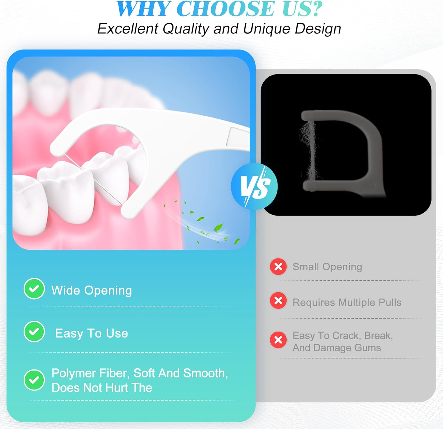 Individually Wrapped Floss Picks, Multi-Color Oral Care Flossers for Adults with Handy Case, Mini Disposable Dental Floss Singles Bag for Travel, Hotel, Restaurant, Office, Car, Wedding - 2Case image number 4