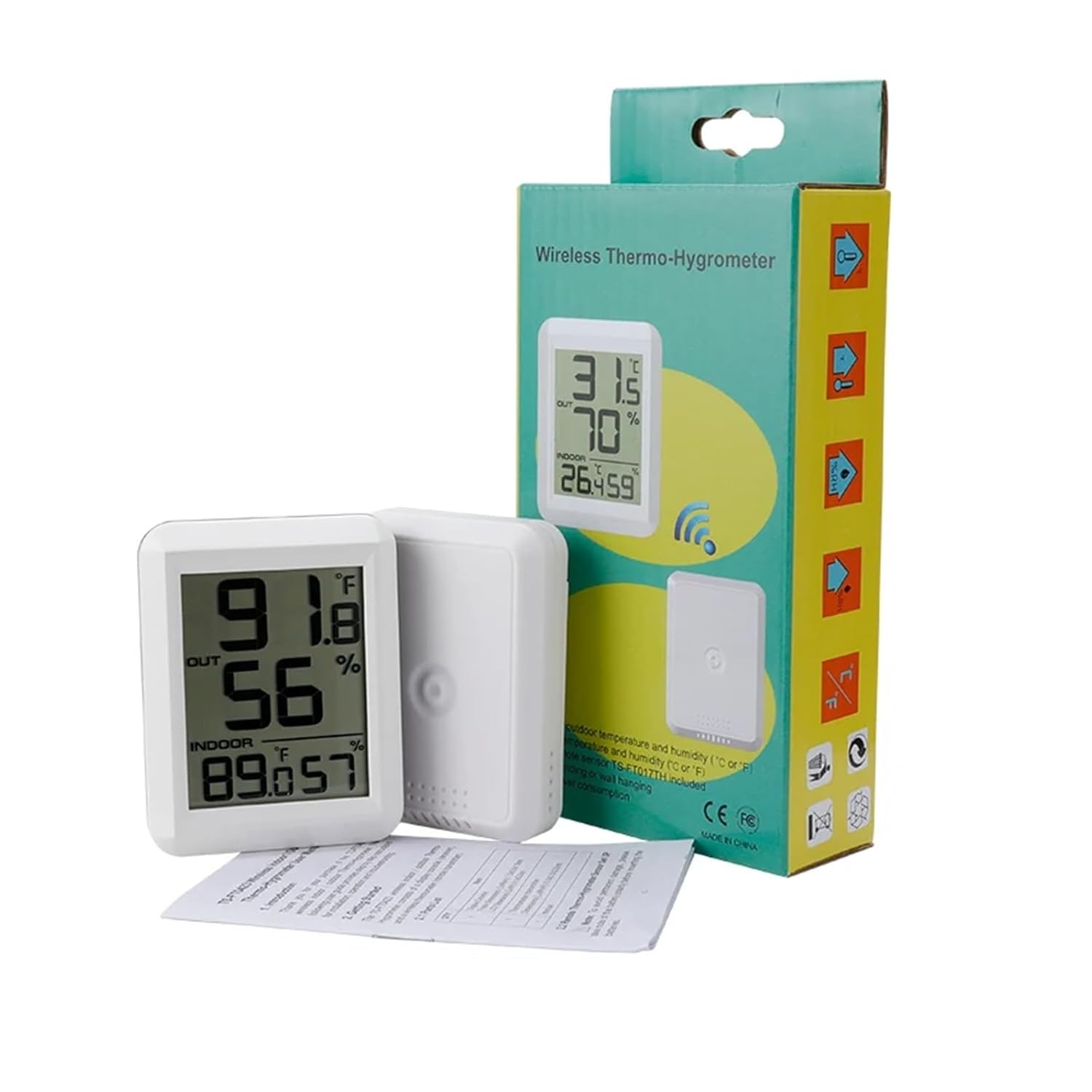 FT0423 Digital LCD Wireless Thermometer Hygrometer Transmitter Sesnor Home Temperature Humidity Monitor Meter Weather Station image number 1